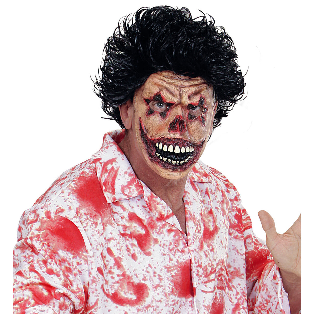 Op deze afbeelding zie je een Accessoires, van het merk Widmann. Halfgezicht Masker Horror Clown Zombie Star