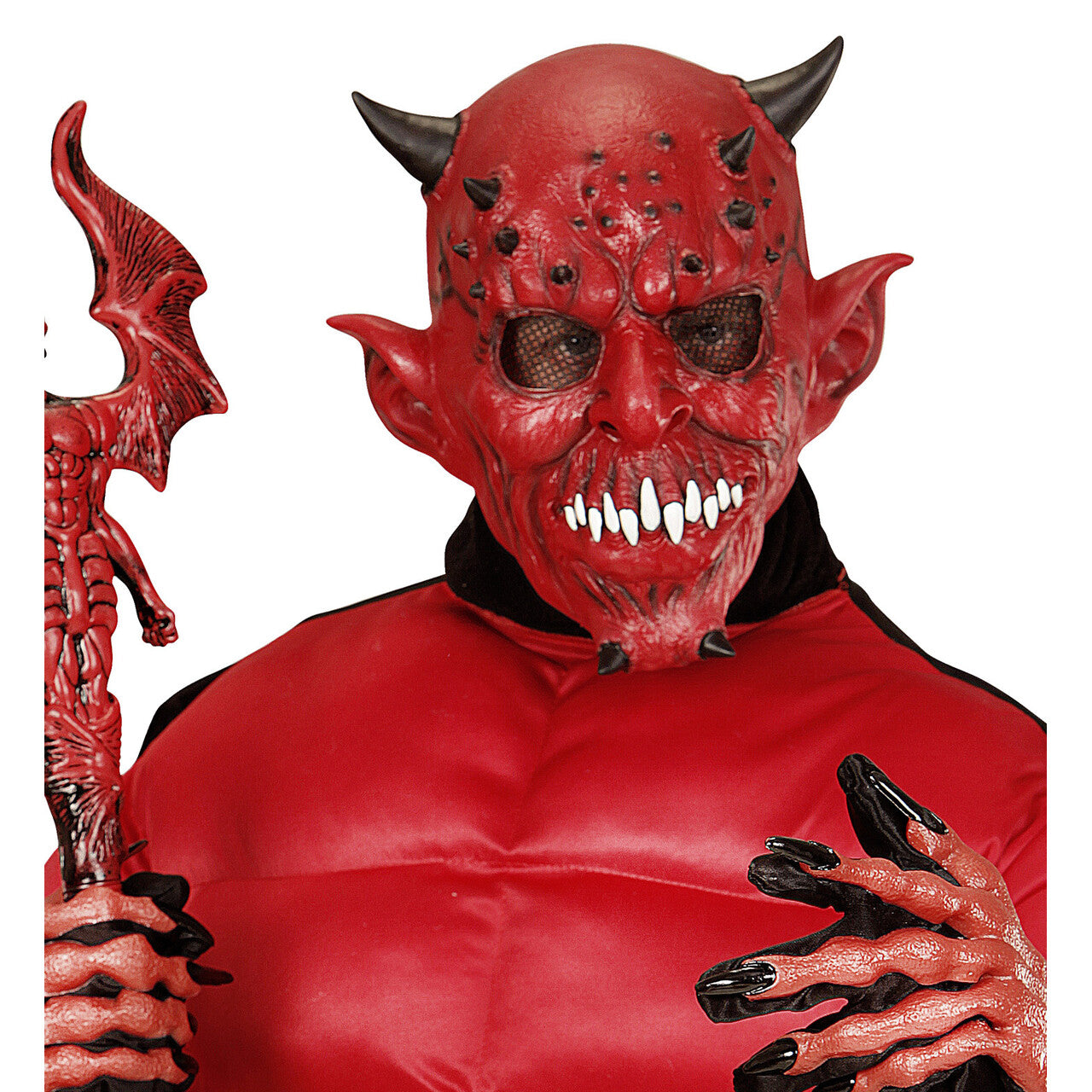 Op deze afbeelding zie je een Accessoires, van het merk Widmann. Evil Red Duivelmasker