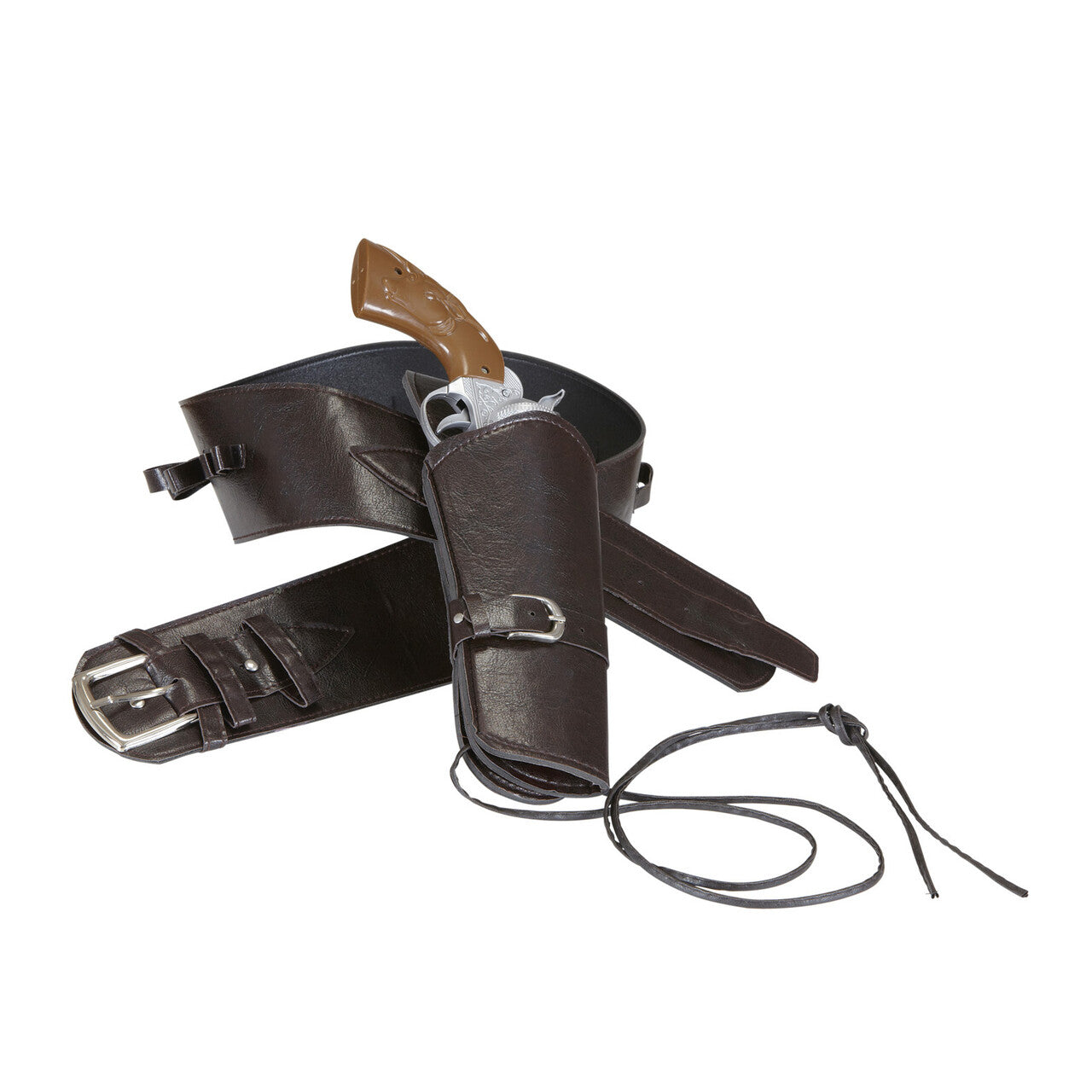 Op deze afbeelding zie je een Accessoires, van het merk Widmann. Knallende Cowboy Western Holster Met Riem Lederlook , Bruin