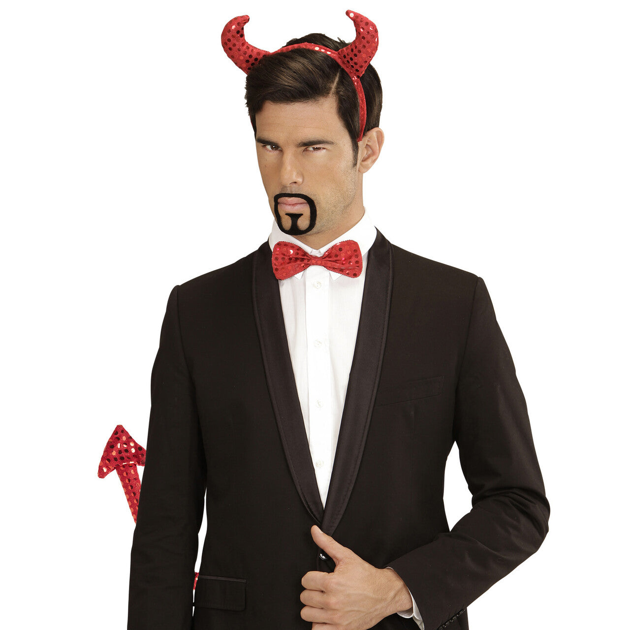 Op deze afbeelding zie je een Accessoires, van het merk Widmann. Vrouwelijke Pailletten Duivelset