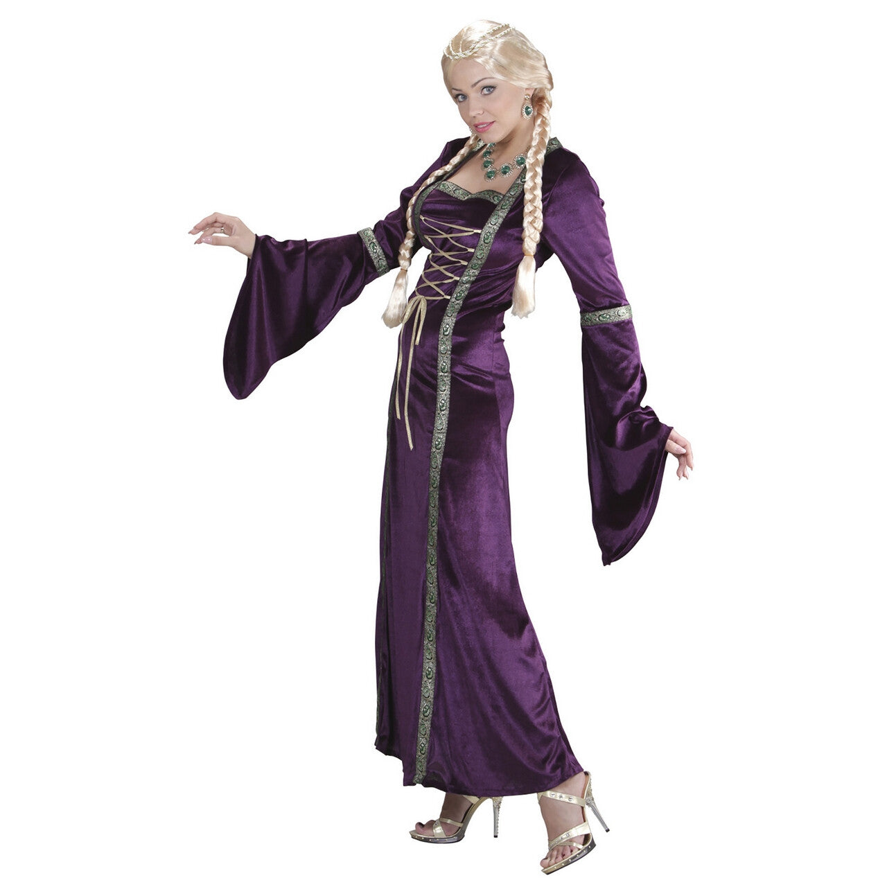 Op deze afbeelding zie je een Kostuums, van het merk Widmann. Purple Lady Middeleeuwse Prinses Vrouw Kostuum