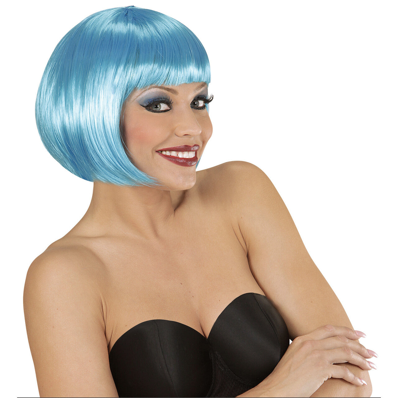 Op deze afbeelding zie je een Accessoires, van het merk Widmann. Ms Bob Pruik, Boblijn Azuur Blauw