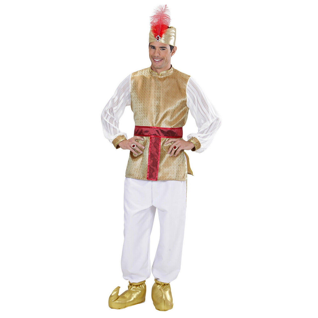 Op deze afbeelding zie je een Kostuums, van het merk Widmann. Rijke Sultan Man Kostuum