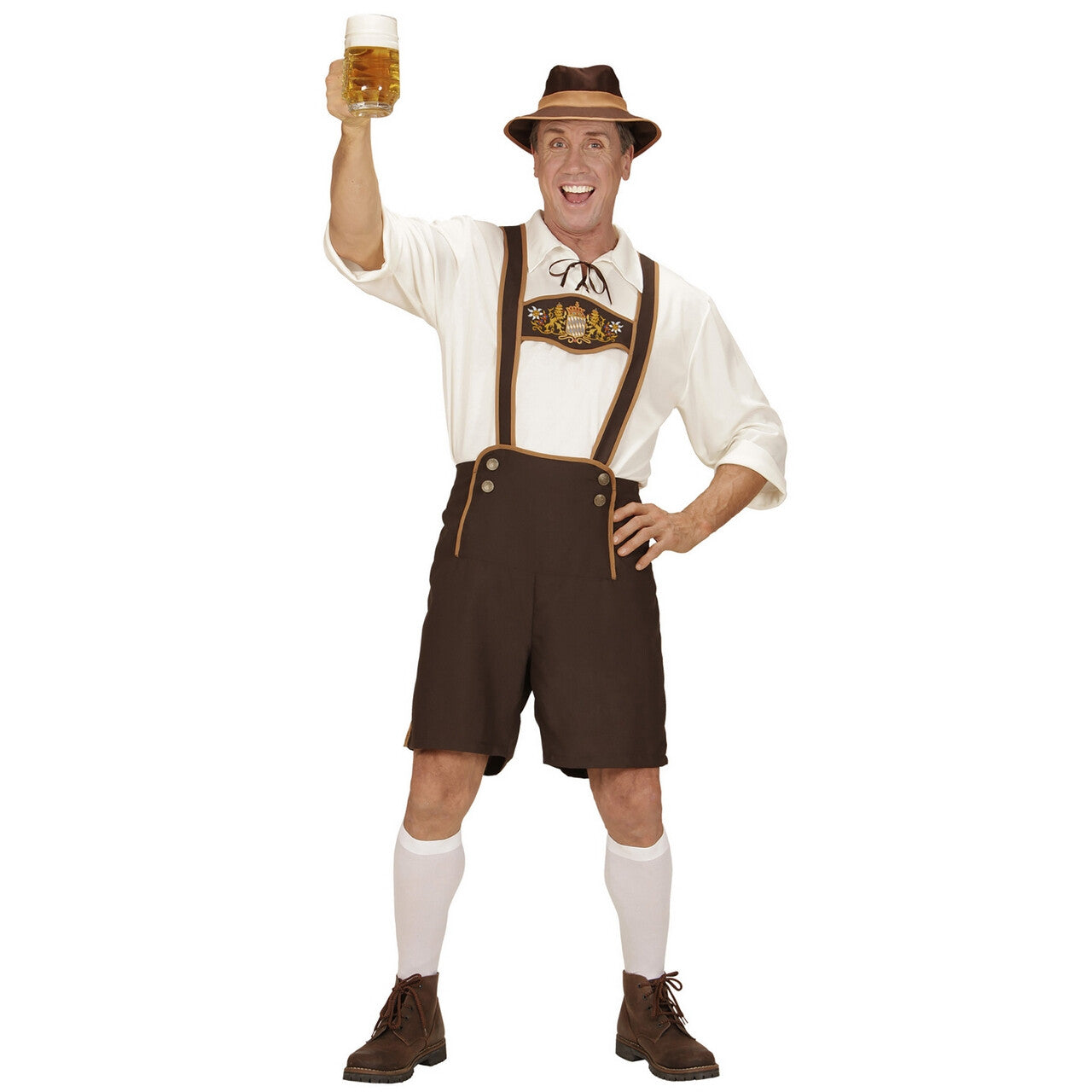 Op deze afbeelding zie je een Kostuums, van het merk Widmann. Mr Skoll Beierse Man Kostuum