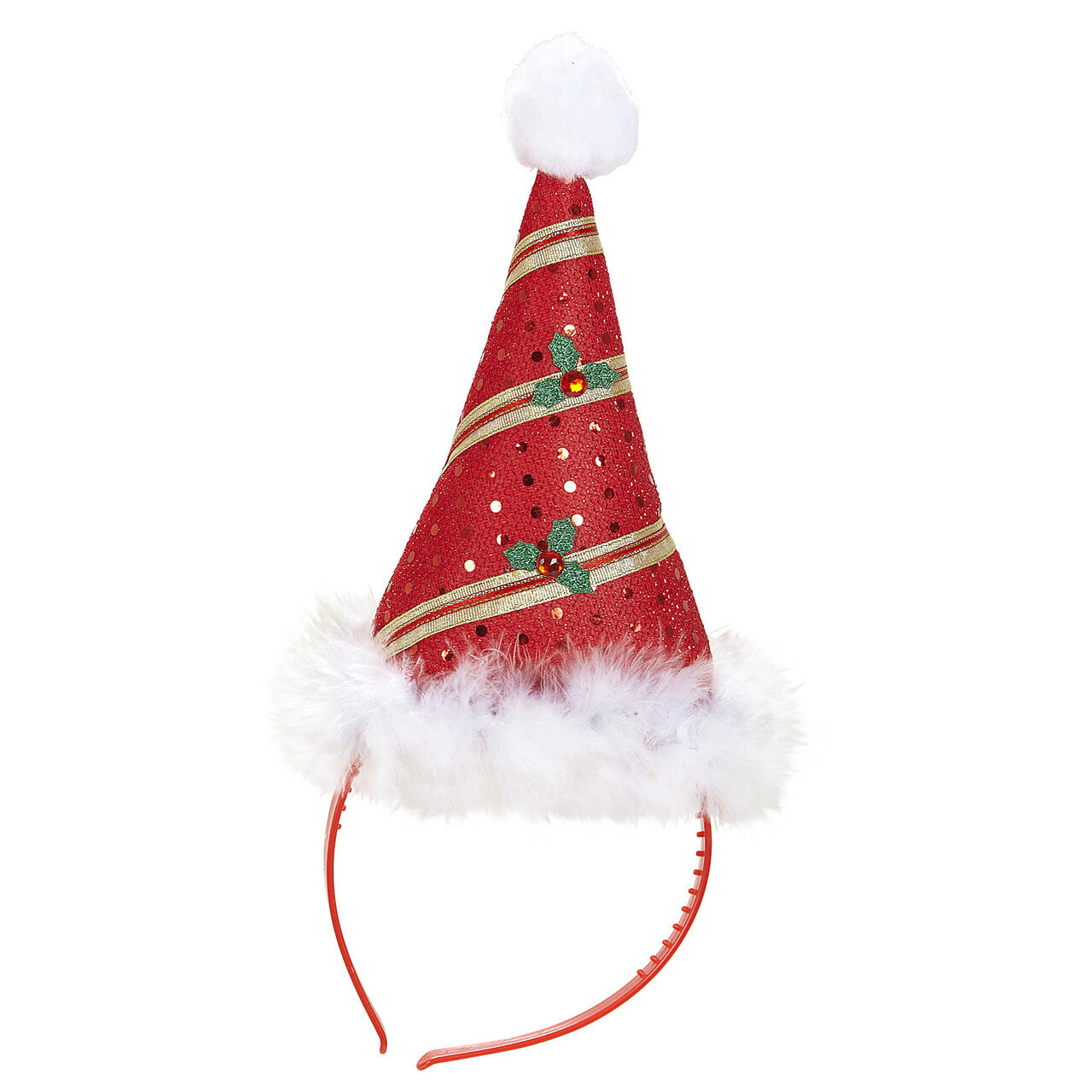 Op deze afbeelding zie je een Accessoires, van het merk Widmann. Feestelijke Hoofdband Mini Kerstman Met Marabou