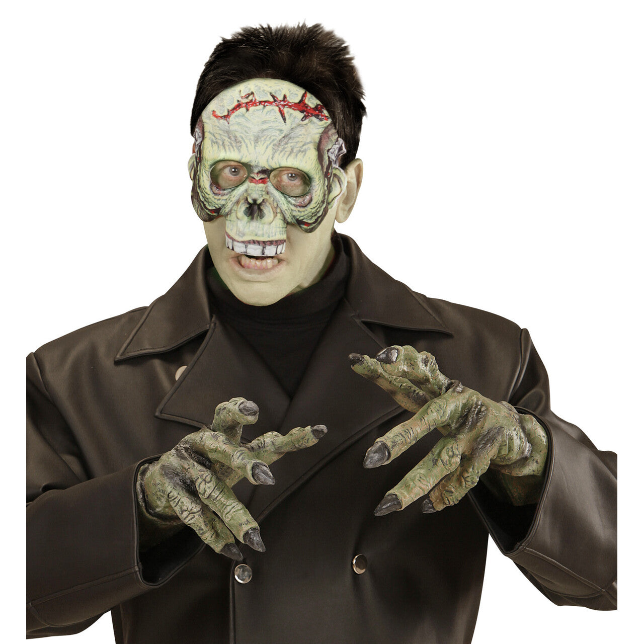 Op deze afbeelding zie je een Accessoires, van het merk Widmann. Halloween Halfmask Kinloos Monster Masker