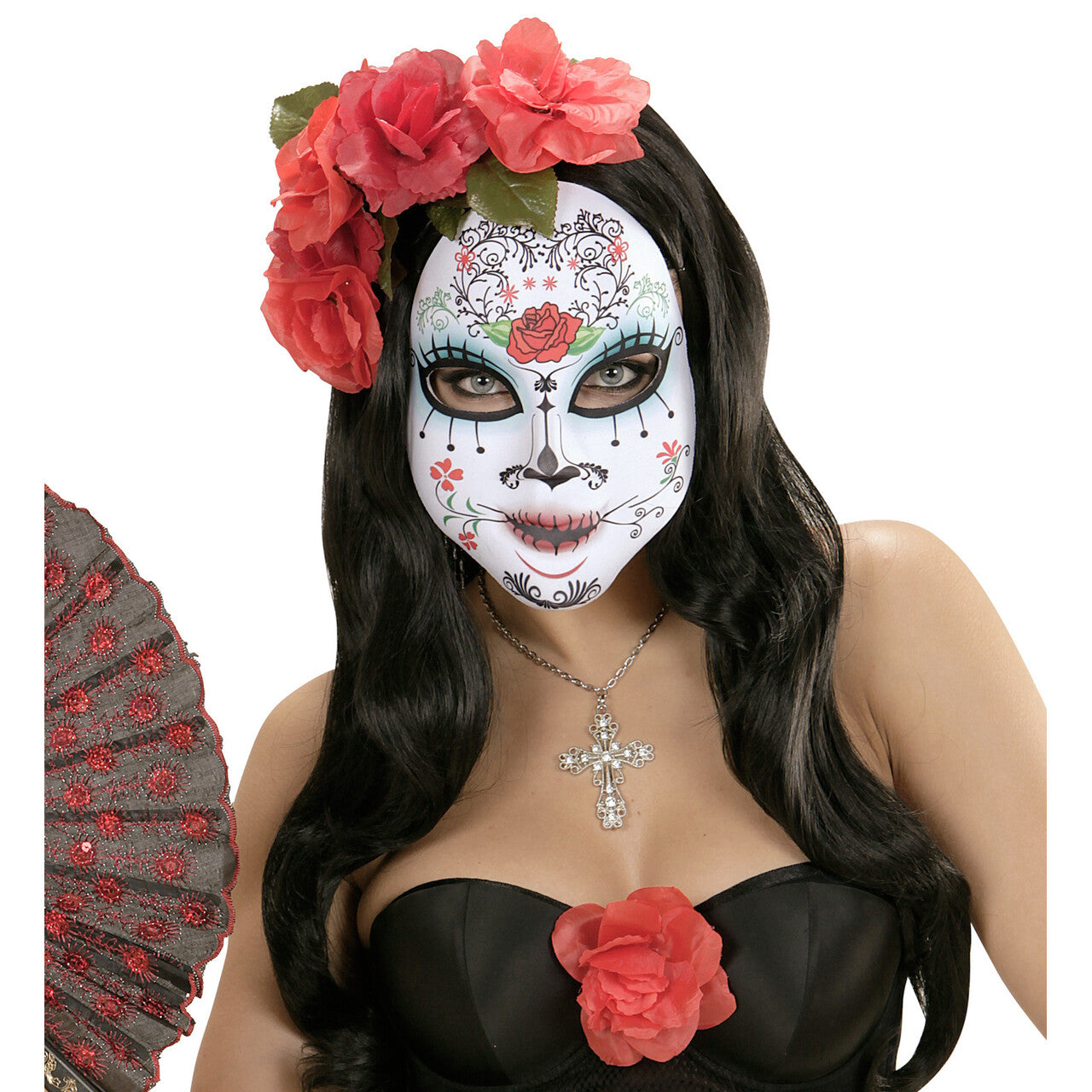 Op deze afbeelding zie je een Accessoires, van het merk Widmann. Mexicaans Halfgezichtsmasker Dag Der Doden