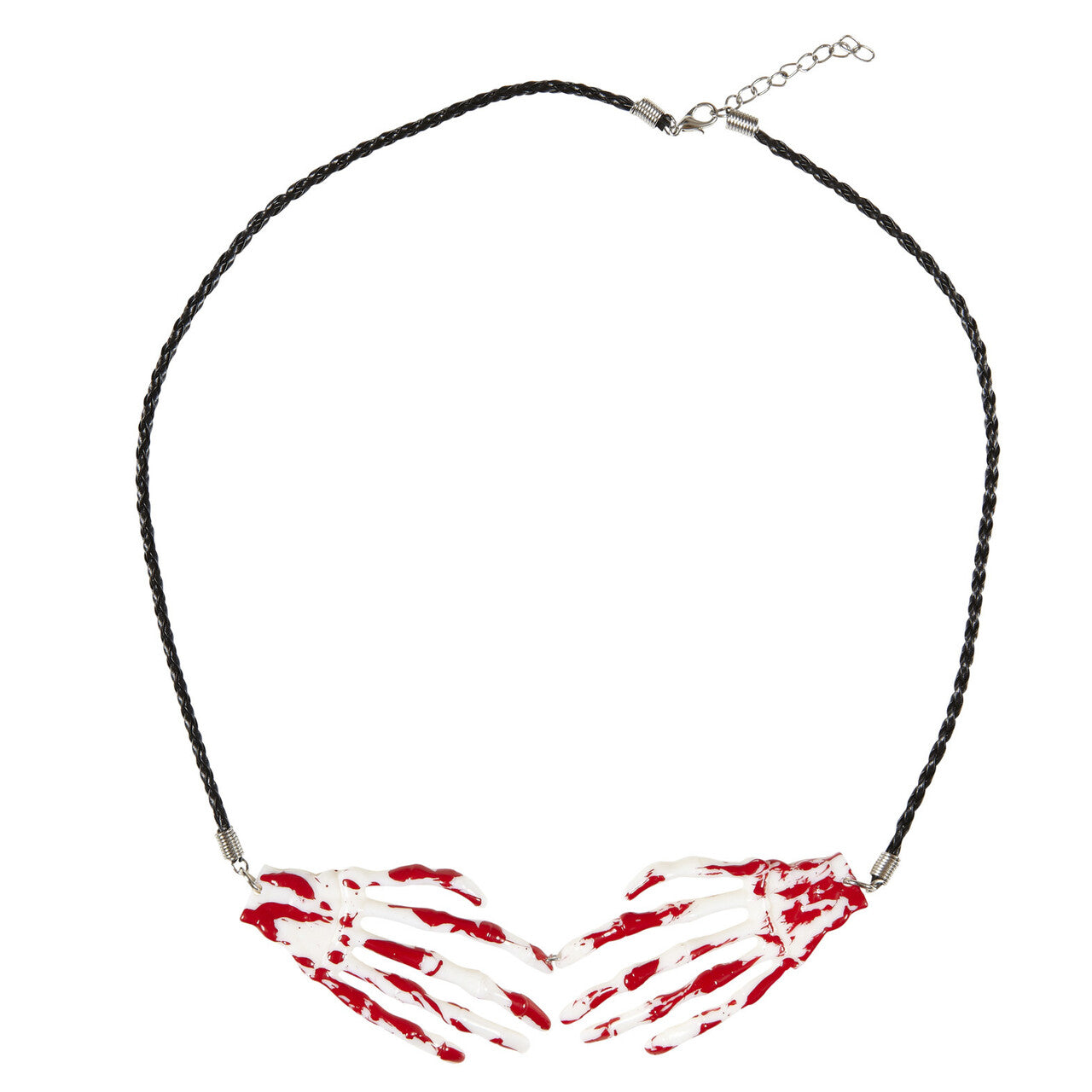 Op deze afbeelding zie je een Accessoires, van het merk Widmann. Halloween Juweel Ketting Bloedende Skelet Handen