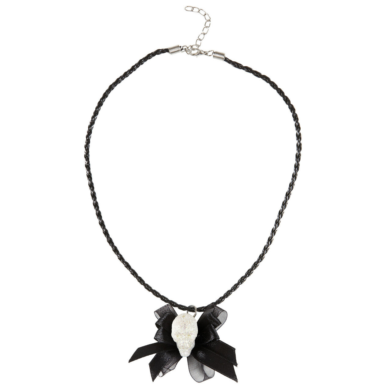 Op deze afbeelding zie je een Accessoires, van het merk Widmann. Halloween Juweel Ketting Glitter Schedel Met Strikje