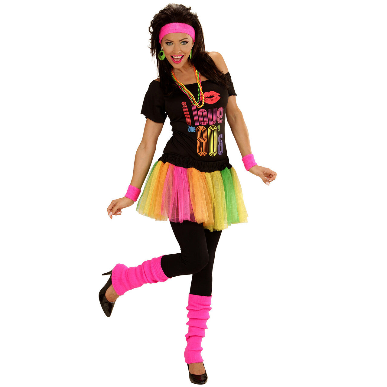 Op deze afbeelding zie je een Accessoires, van het merk Widmann. 80s Hottie Beenwarmers Neon Roze