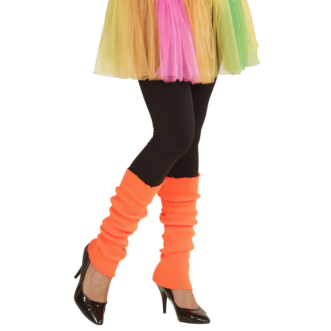 Op deze afbeelding zie je een Accessoires, van het merk Widmann. 80s Hottie Beenwarmers Neon Oranje