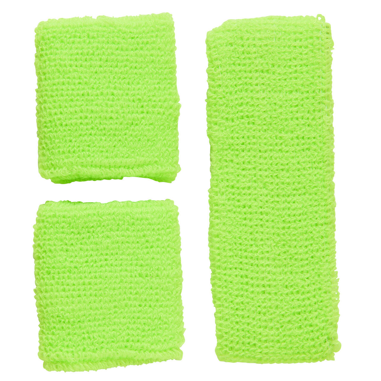 Op deze afbeelding zie je een Accessoires, van het merk Widmann. Atletische 80s Zweetband Set Neon Groen