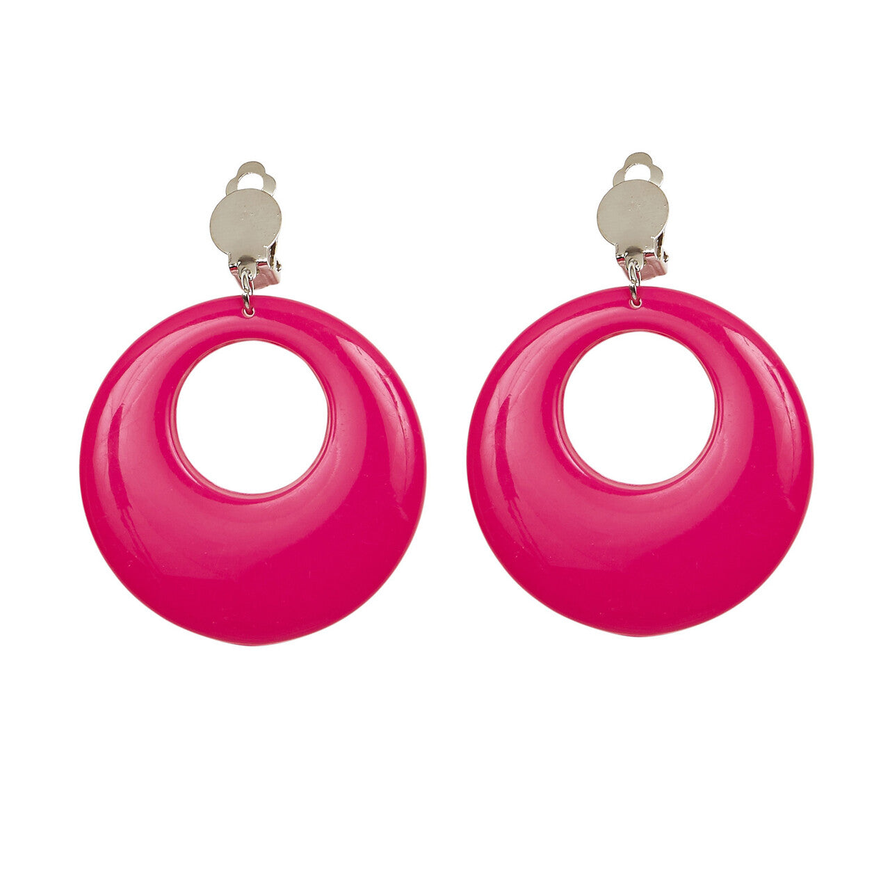 Op deze afbeelding zie je een Accessoires, van het merk Widmann. Flower Girl Oorringen Neon Roze