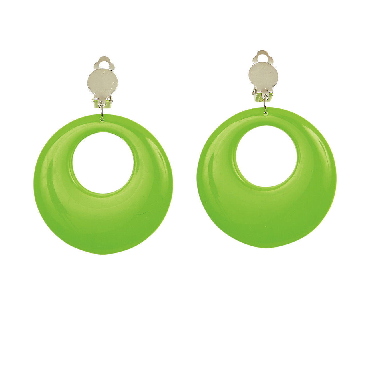 Op deze afbeelding zie je een Accessoires, van het merk Widmann. Flower Girl Oorringen Neon Groen