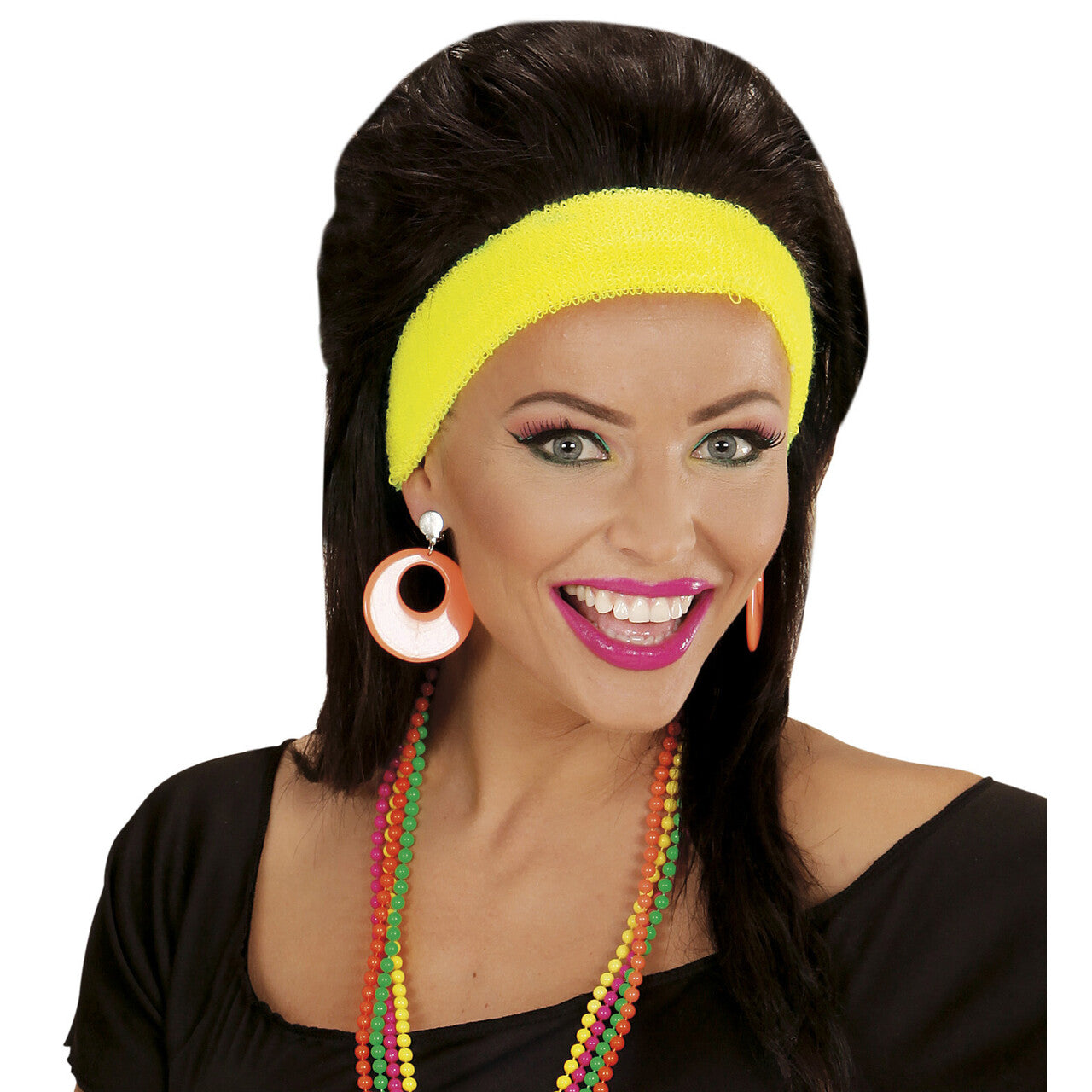 Op deze afbeelding zie je een Accessoires, van het merk Widmann. Flower Girl Oorringen Neon Oranje