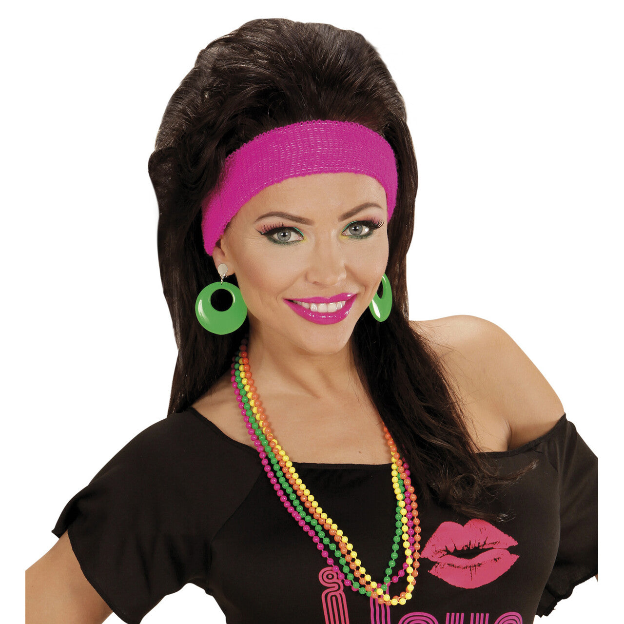Op deze afbeelding zie je een Accessoires, van het merk Widmann. Kleurige Set Van 4 Parelkettingen Neonkleuren