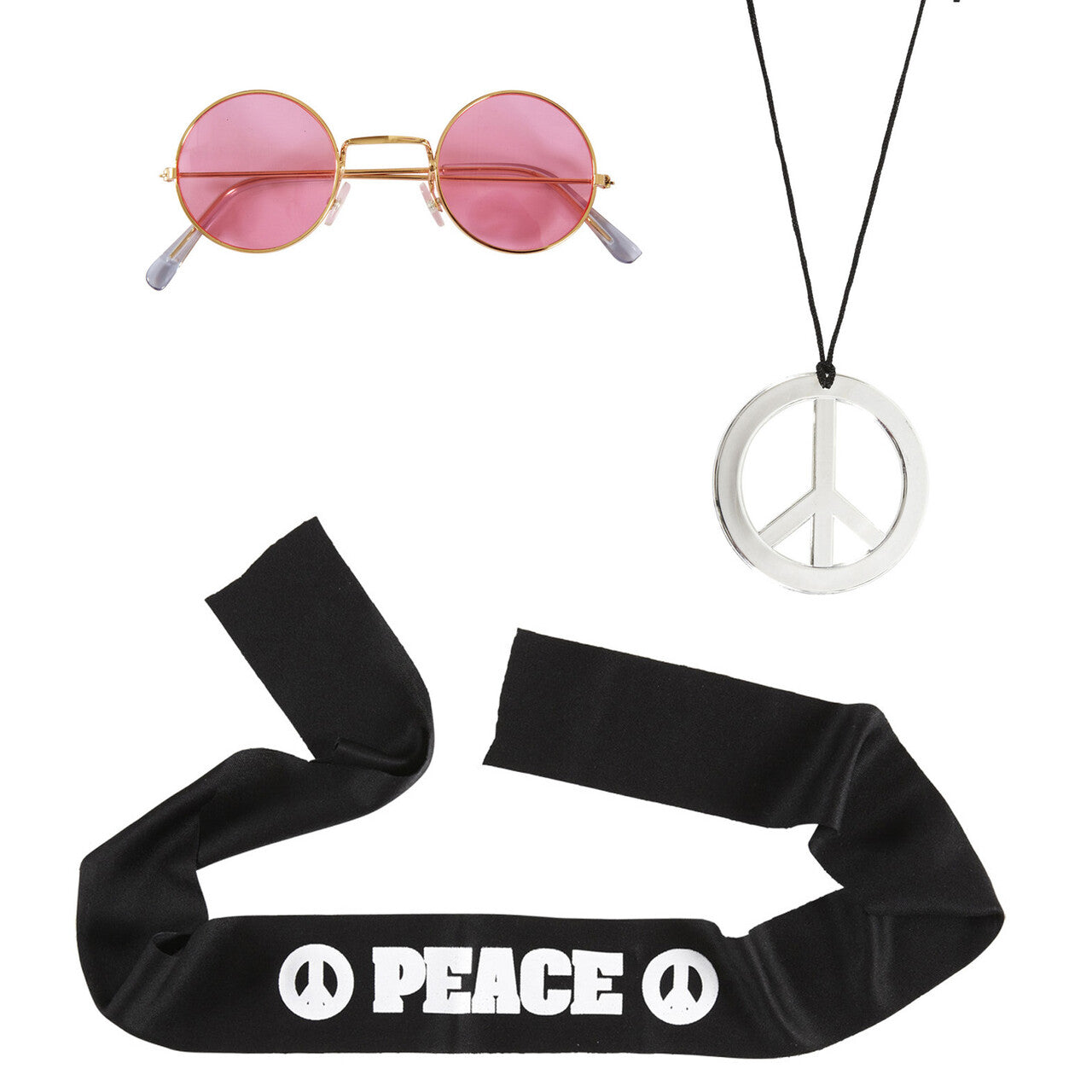 Op deze afbeelding zie je een Accessoires, van het merk Widmann. Hippie Verkleedset Woodstock For Ever