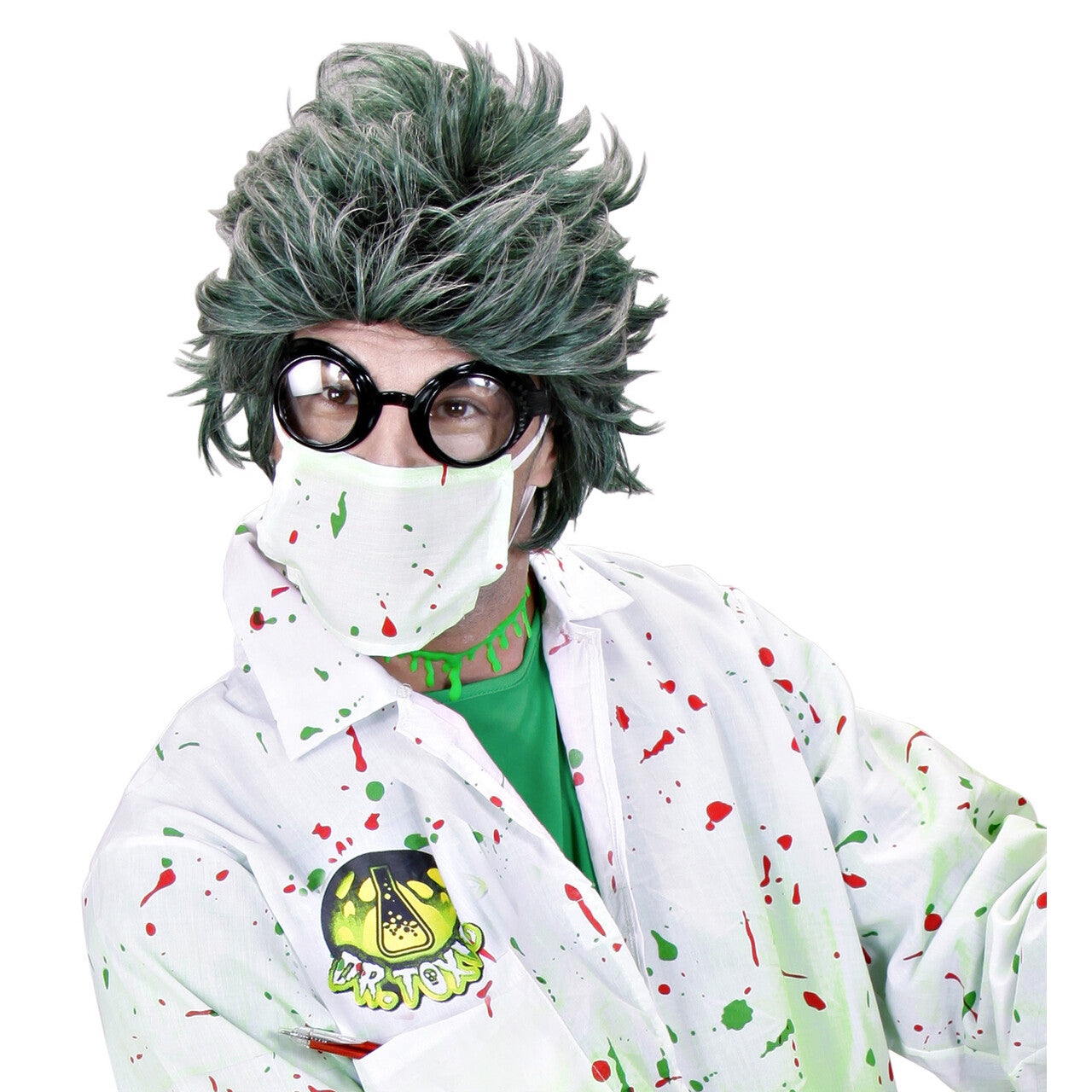 Op deze afbeelding zie je een Accessoires, van het merk Widmann. Pruik, Zombie Man Groen Death Dracula