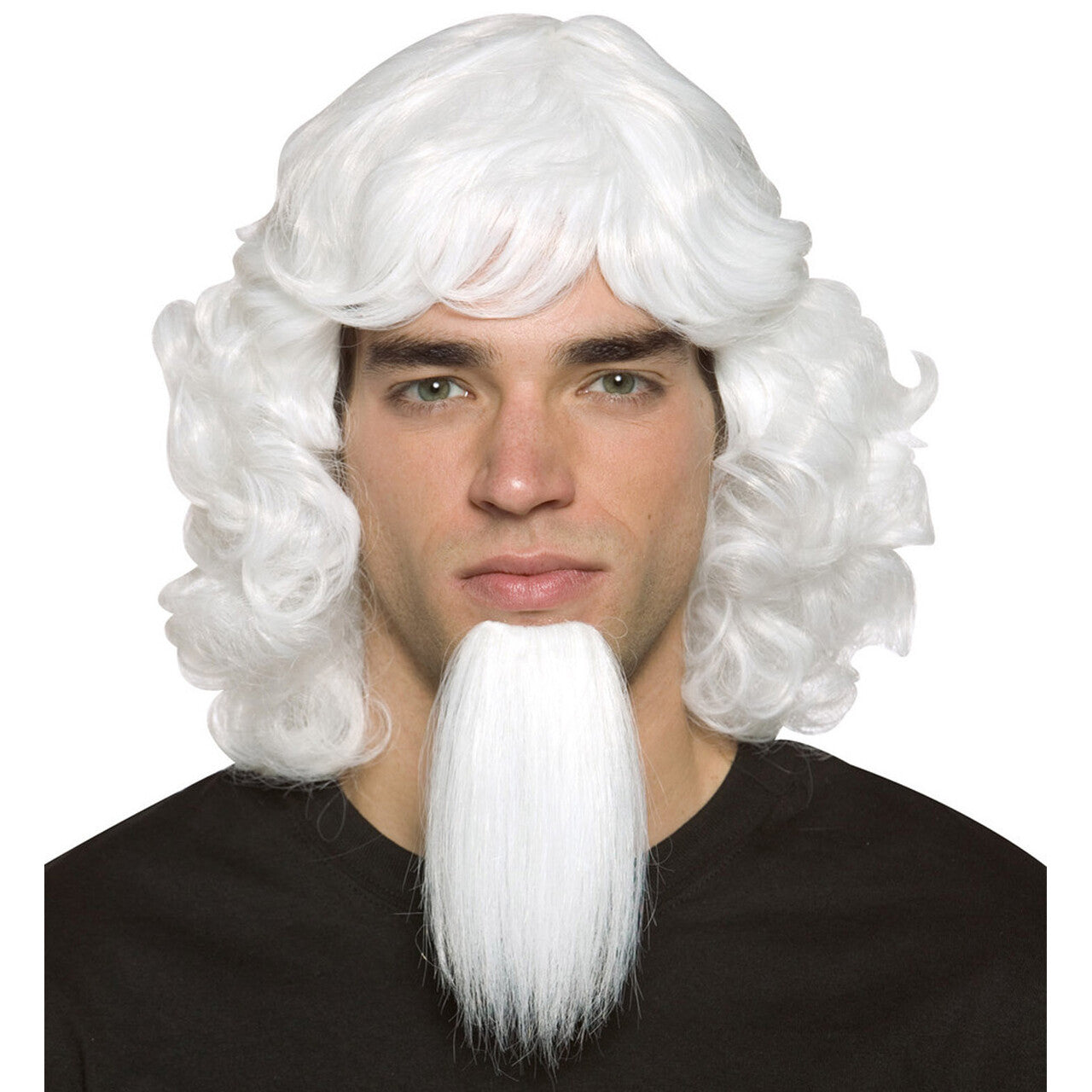 Op deze afbeelding zie je een Accessoires, van het merk Widmann. Witte Pruik, Uncle Sam Met Wenkbrauwen En Sik