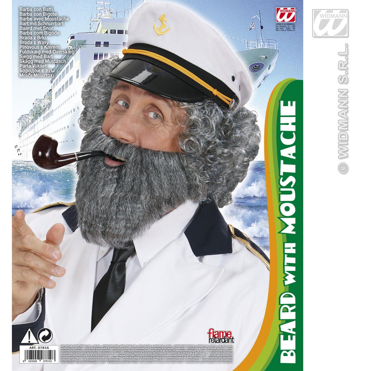 Op deze afbeelding zie je een Accessoires, van het merk Widmann. Baard Met Snor, Grijs