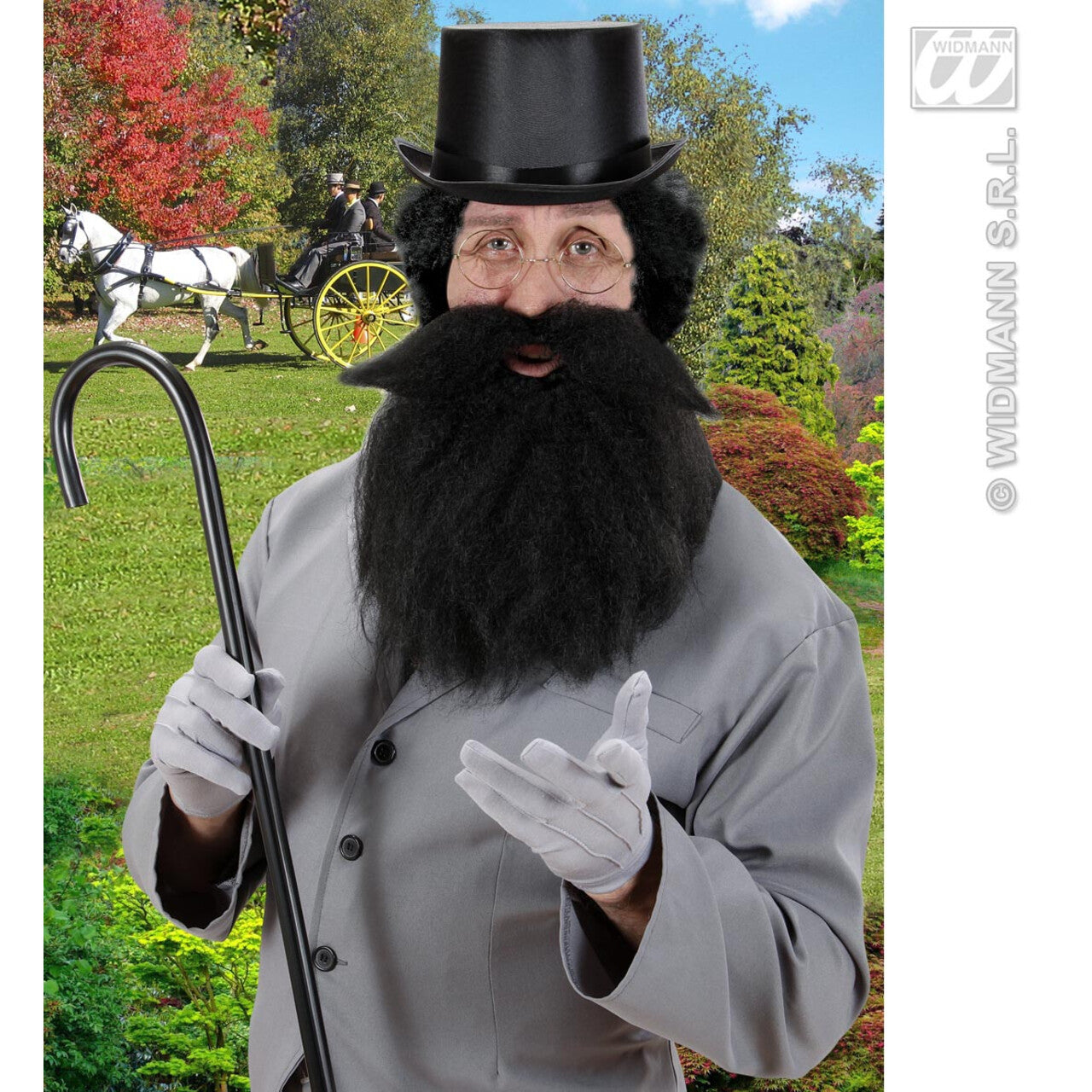 Op deze afbeelding zie je een Accessoires, van het merk Widmann. Baard Holbewoner, Zwart