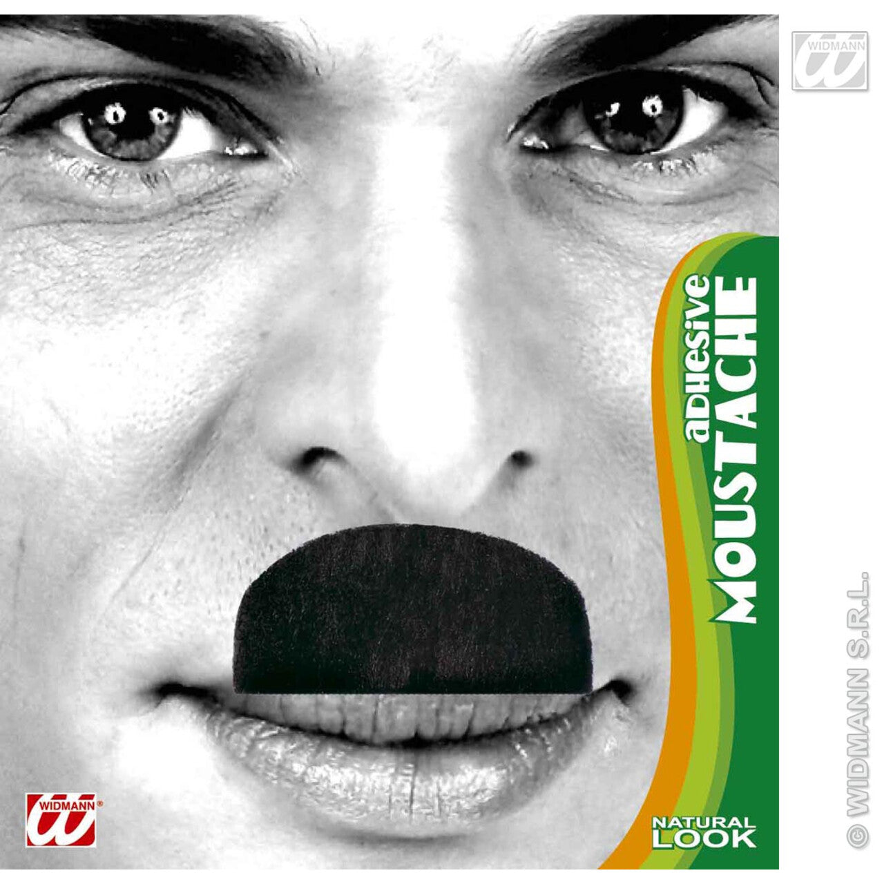 Op deze afbeelding zie je een Accessoires, van het merk Widmann. Snor Zwart, Chaplin