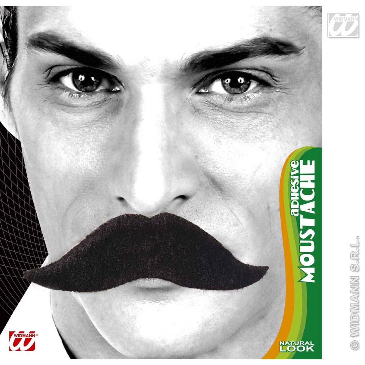Op deze afbeelding zie je een Accessoires, van het merk Widmann. Snor Zwart, Groot