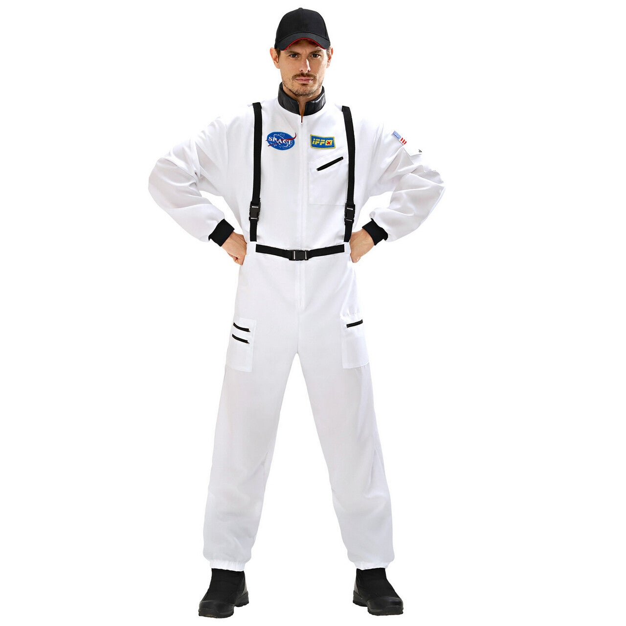 Op deze afbeelding zie je een Kostuums, van het merk Widmann. Stoere Astronaut Wit Man Kostuum