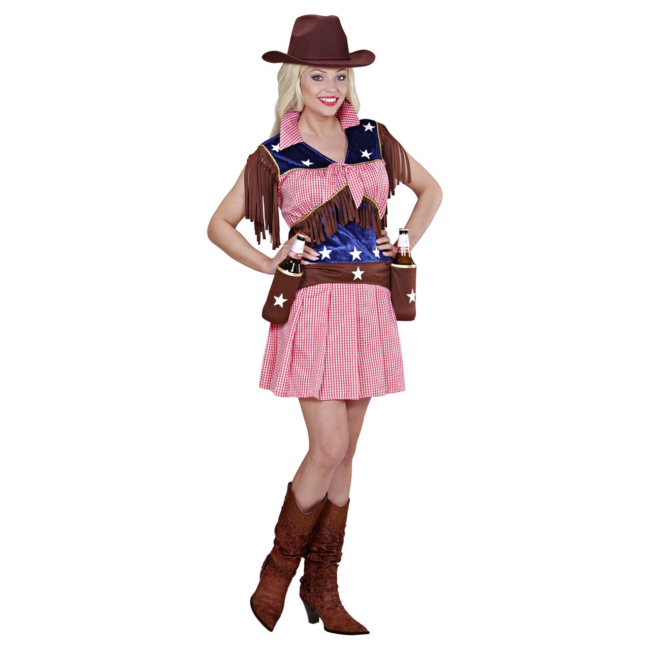 Op deze afbeelding zie je een Kostuums, van het merk Widmann. Western Rodeo Cowgirl Vrouw Kostuum