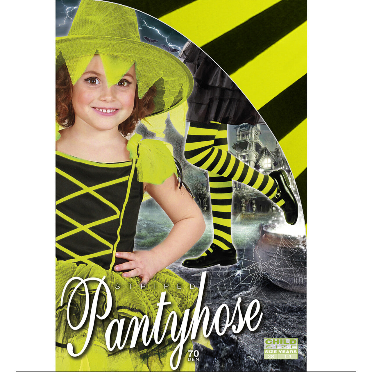 Op deze afbeelding zie je een Accessoires, van het merk Widmann. Gestreepte Kinderpanty Groen / Zwart