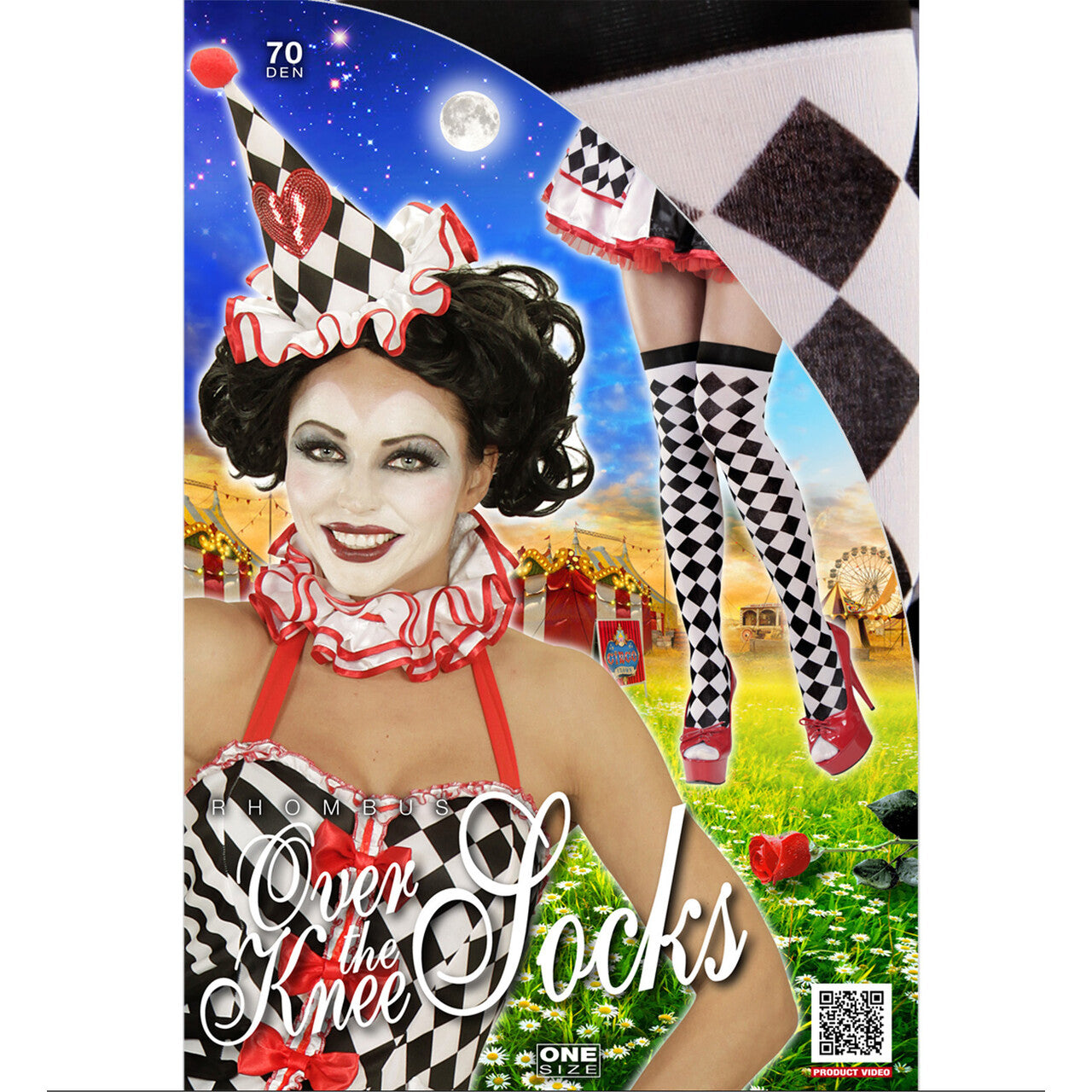 Op deze afbeelding zie je een Accessoires, van het merk Widmann. Jester Kniekousen Ruitjes