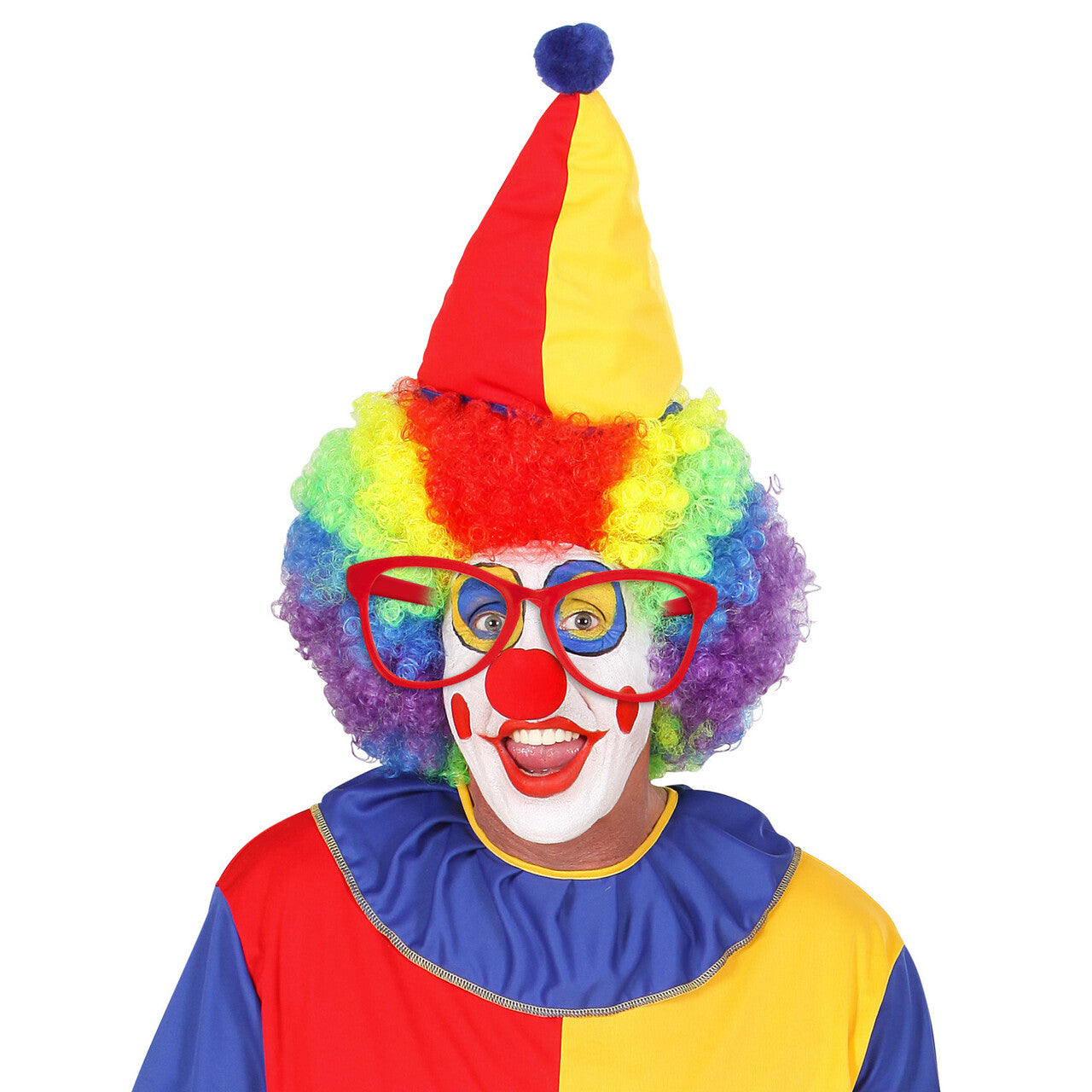 Op deze afbeelding zie je een Accessoires, van het merk Widmann. Funnyman Grote Clownsbril, Rood