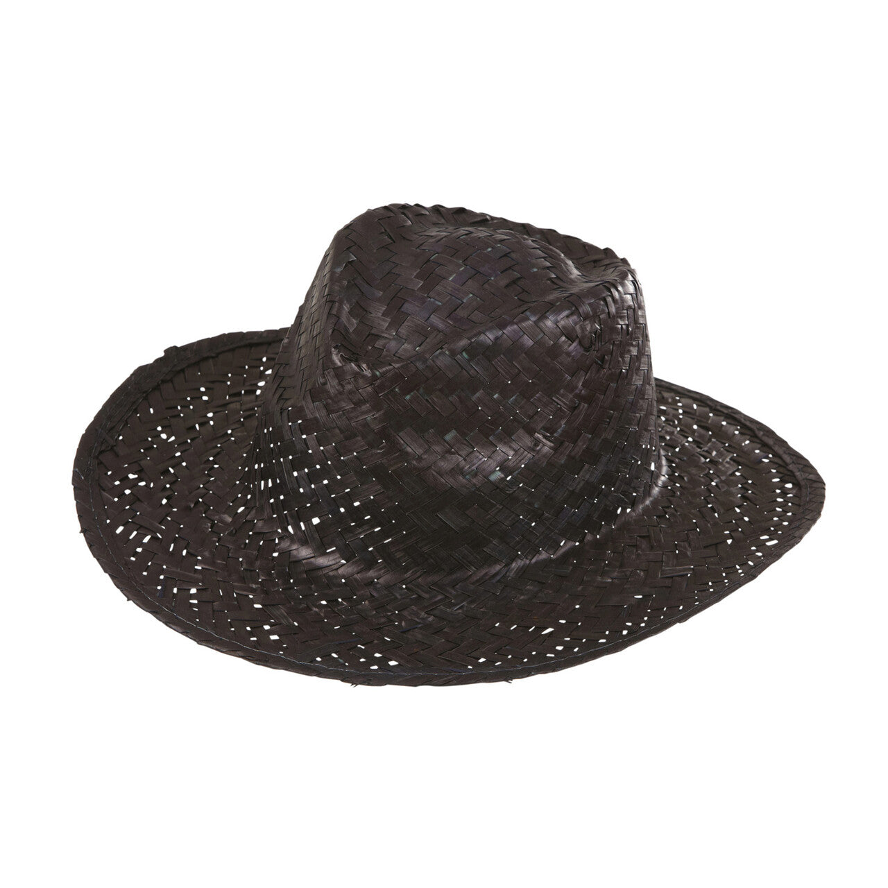 Op deze afbeelding zie je een Accessoires, van het merk Widmann. Cowboyhoed Stro, Zwart