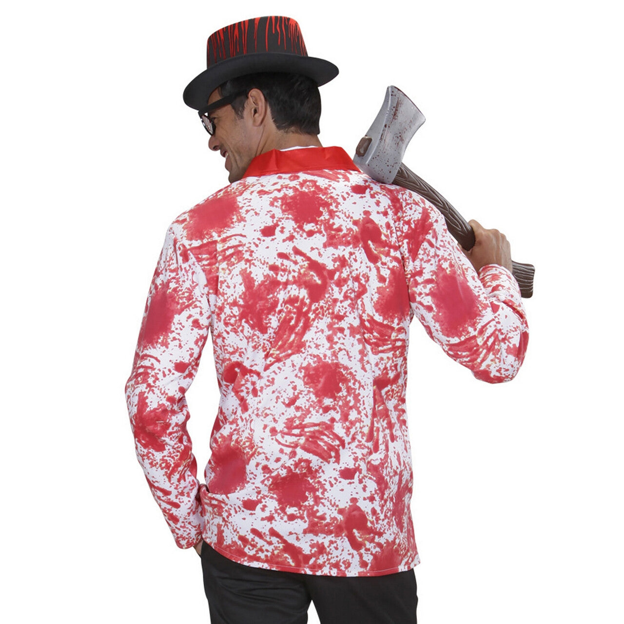 Op deze afbeelding zie je een Kostuums, van het merk Widmann. Grappige Bloederige Jas Volwassen Medium / Large Man