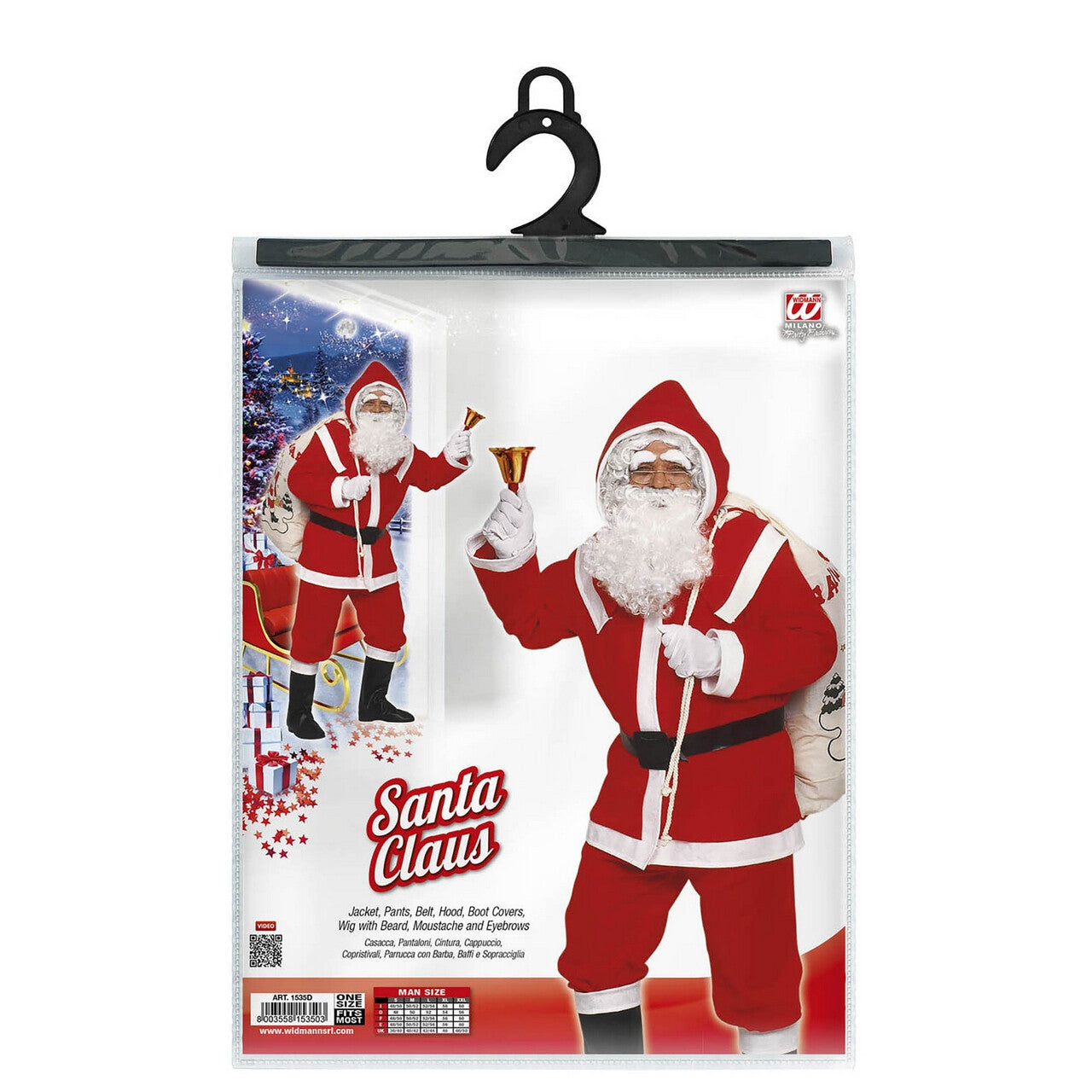 Op deze afbeelding zie je een Kostuums, van het merk Widmann. Kostuum Kerstman Flannel Santa Hohoho Kostuum