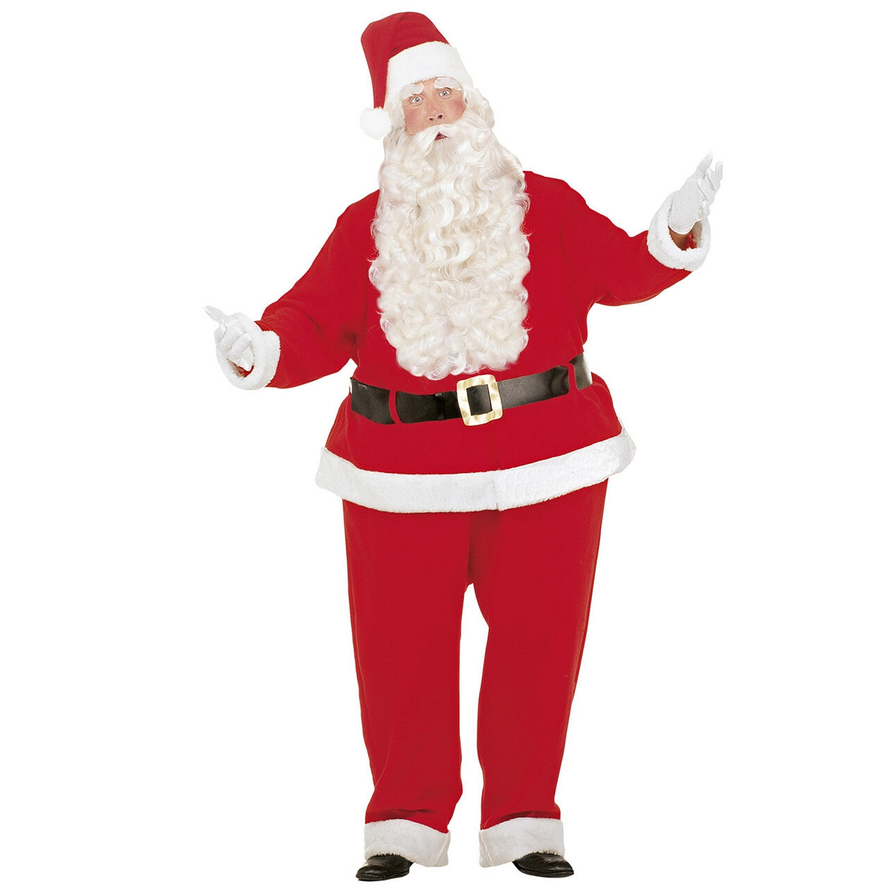Op deze afbeelding zie je een Kostuums, van het merk Widmann. Dikke Uitvoering Kerstman Santa Claus Kostuum