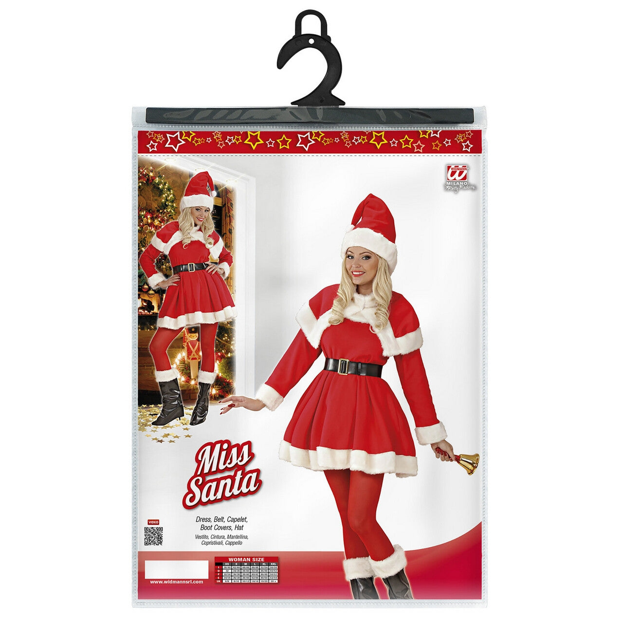 Op deze afbeelding zie je een Kostuums, van het merk Widmann. Luxe Uitvoering Kerstvrouw Santa Lady De Luxe Kostuum