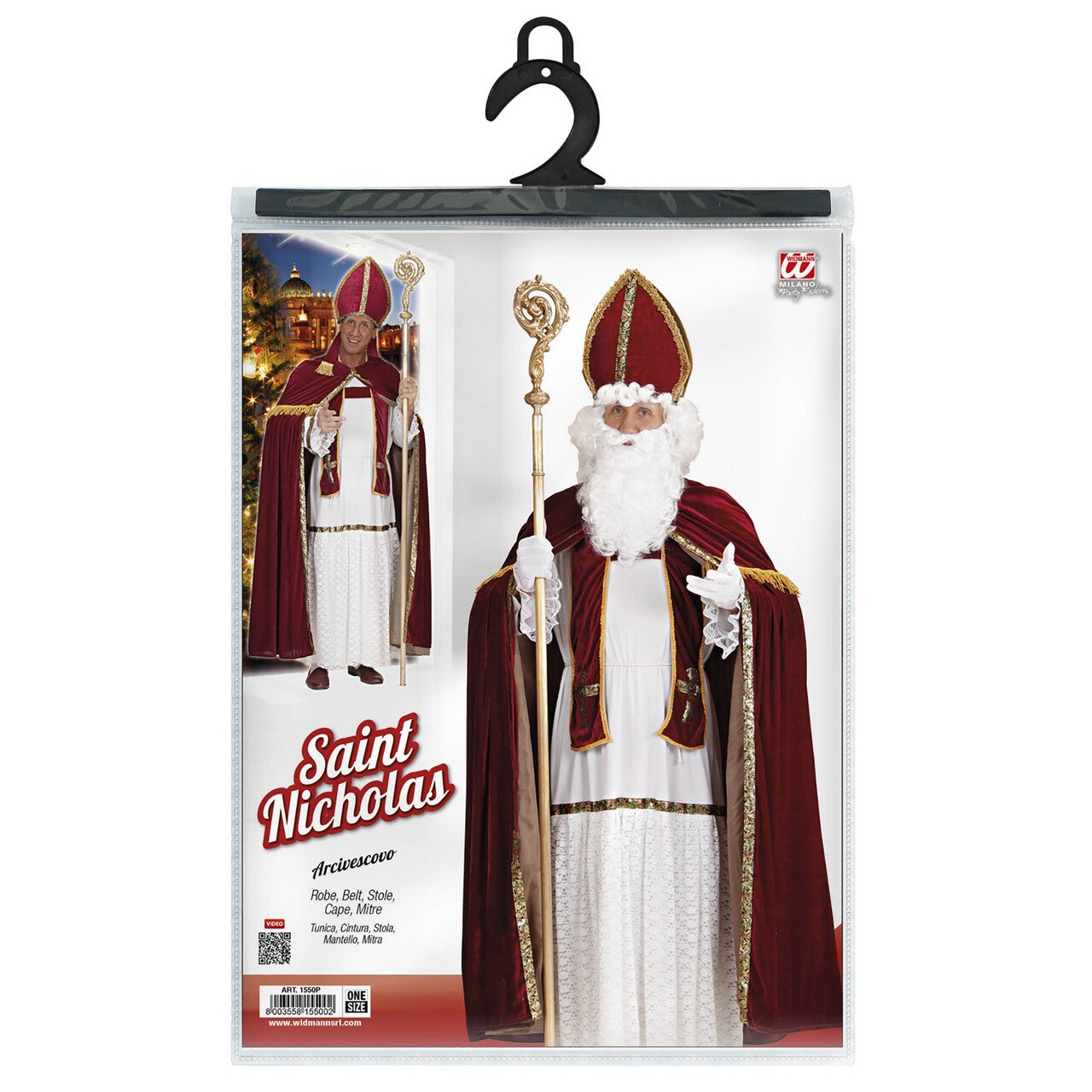 Op deze afbeelding zie je een Kostuums, van het merk Widmann. Sinterklaas Goedheiligman Kostuum