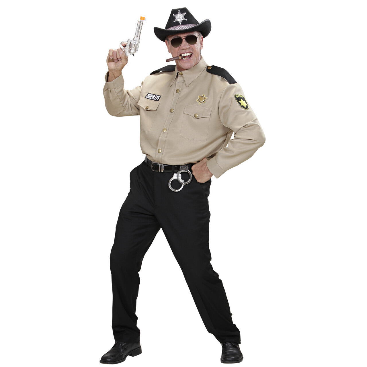 Op deze afbeelding zie je een Kostuums, van het merk Widmann. Modern Sheriff Shirt Man