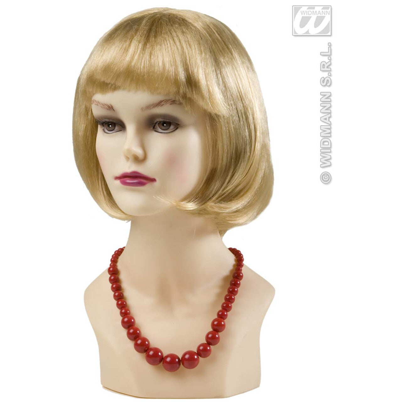 Op deze afbeelding zie je een Accessoires, van het merk Widmann. Parelketting 70s, Rood