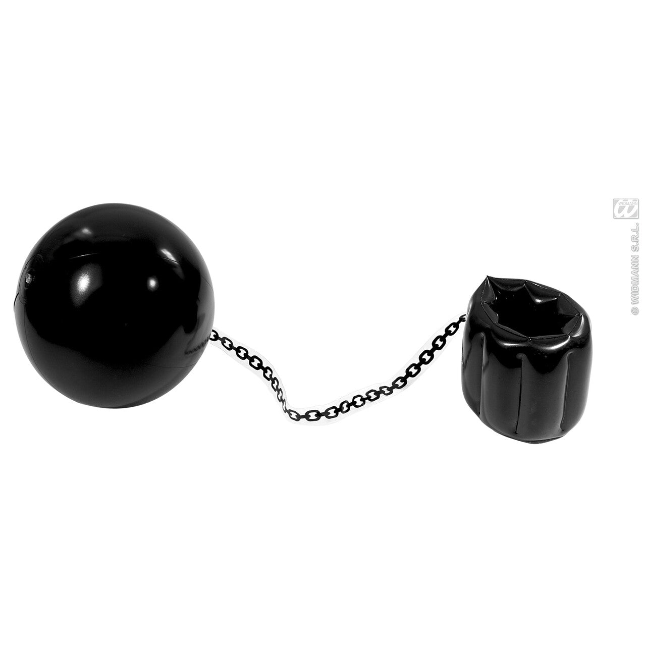 Op deze afbeelding zie je een Accessoires, van het merk Widmann. Opblaasbare Bal Met Ketting 25 Centimeter