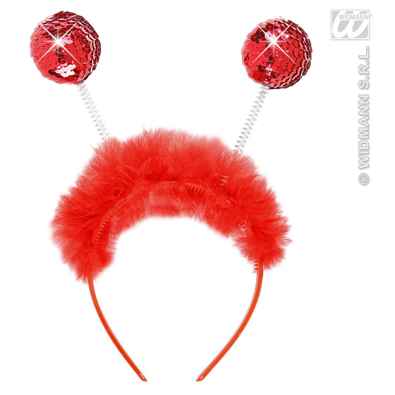 Op deze afbeelding zie je een Accessoires, van het merk Widmann. Hoofdband Rood Pailletten Met Maraboe