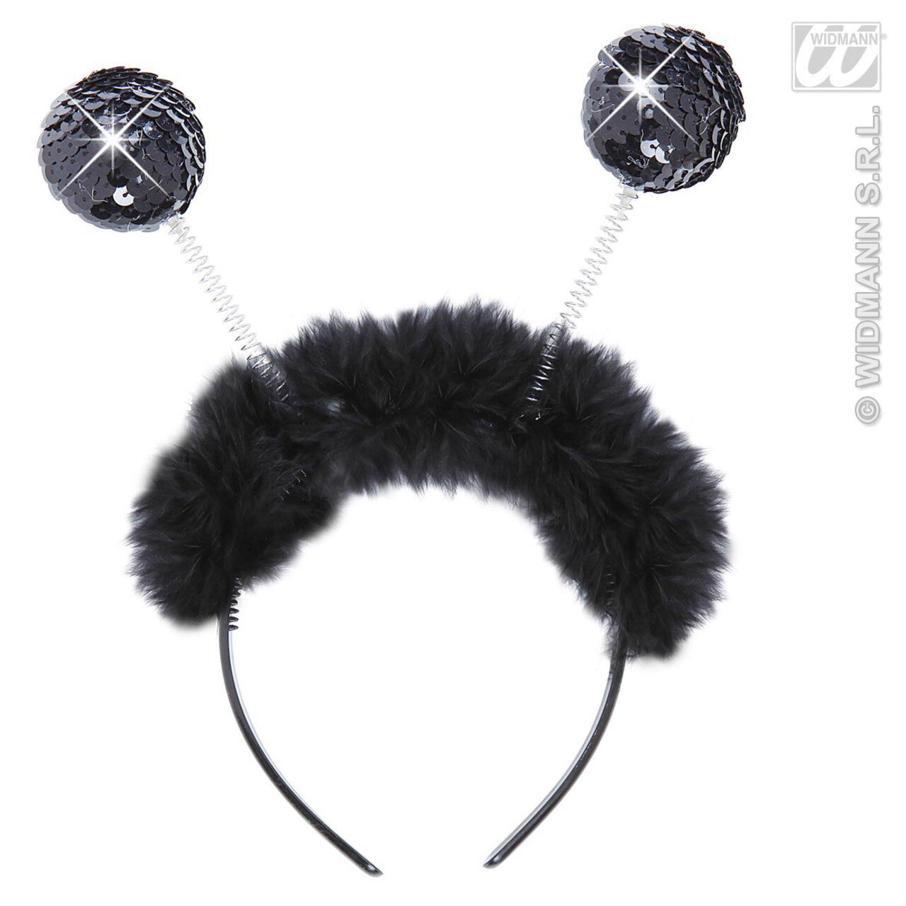 Op deze afbeelding zie je een Accessoires, van het merk Widmann. Hoofdband Zwart Pailletten Met Maraboe