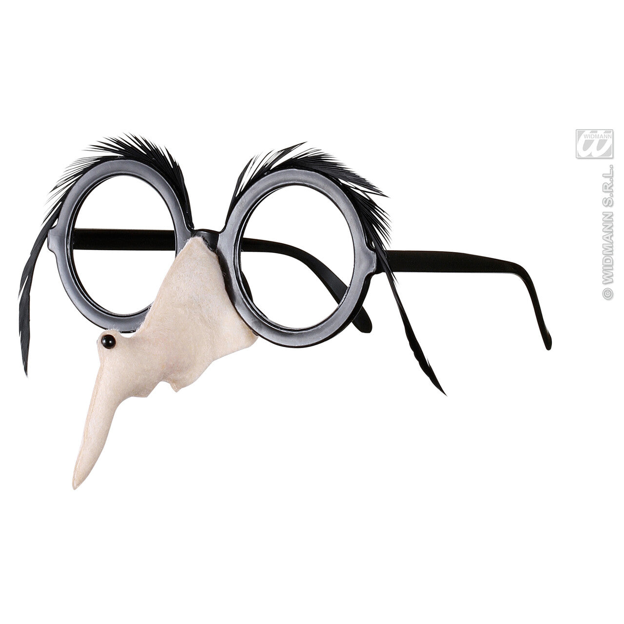 Op deze afbeelding zie je een Accessoires, van het merk Widmann. Bril Met Heksenneus En Zwarte Wenkbrauwen