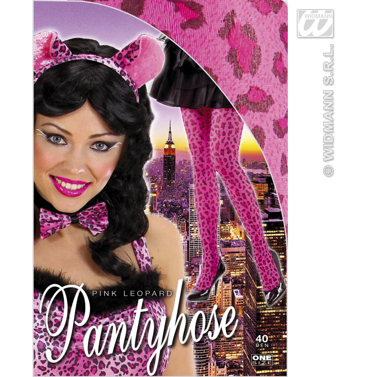 Op deze afbeelding zie je een Accessoires, van het merk Widmann. Panty Roze Luipaard