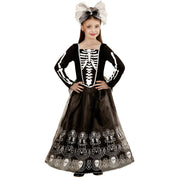 Op deze afbeelding zie je een Kostuums, van het merk Widmann. Mexicaanse Skeletria Kind Meisje Kostuum
