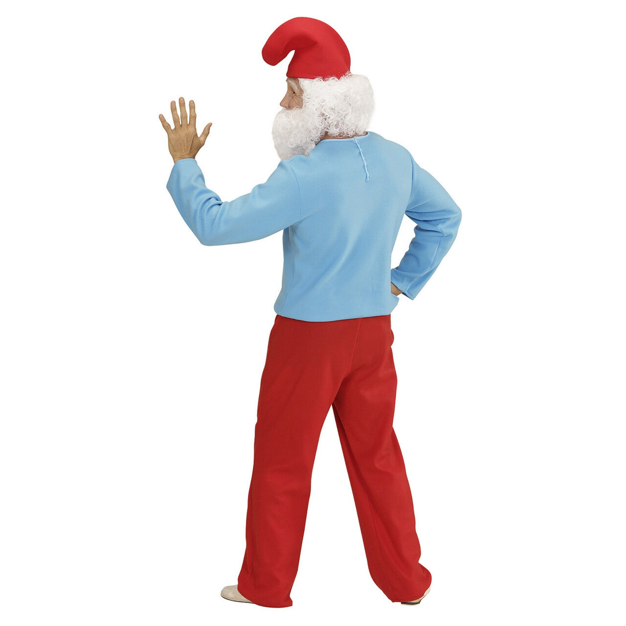 Op deze afbeelding zie je een Kostuums, van het merk Widmann. Hoofd Kabouter Grote Smurf Man Kostuum