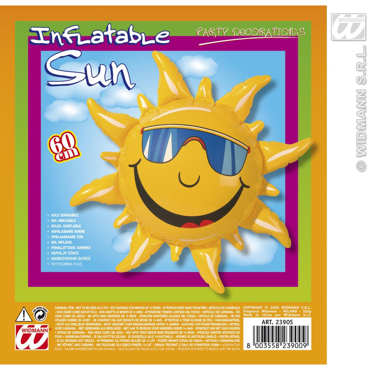 Op deze afbeelding zie je een Decoratie, van het merk Widmann. Opblaasbare Zon