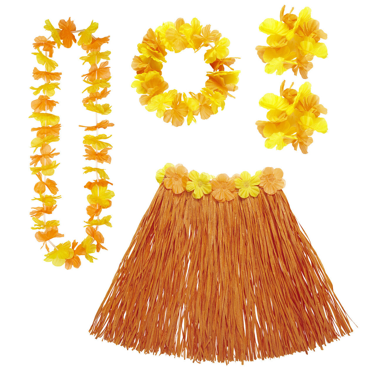 Op deze afbeelding zie je een Accessoires, van het merk Widmann. Hula Hula Hawaii Set Oranje