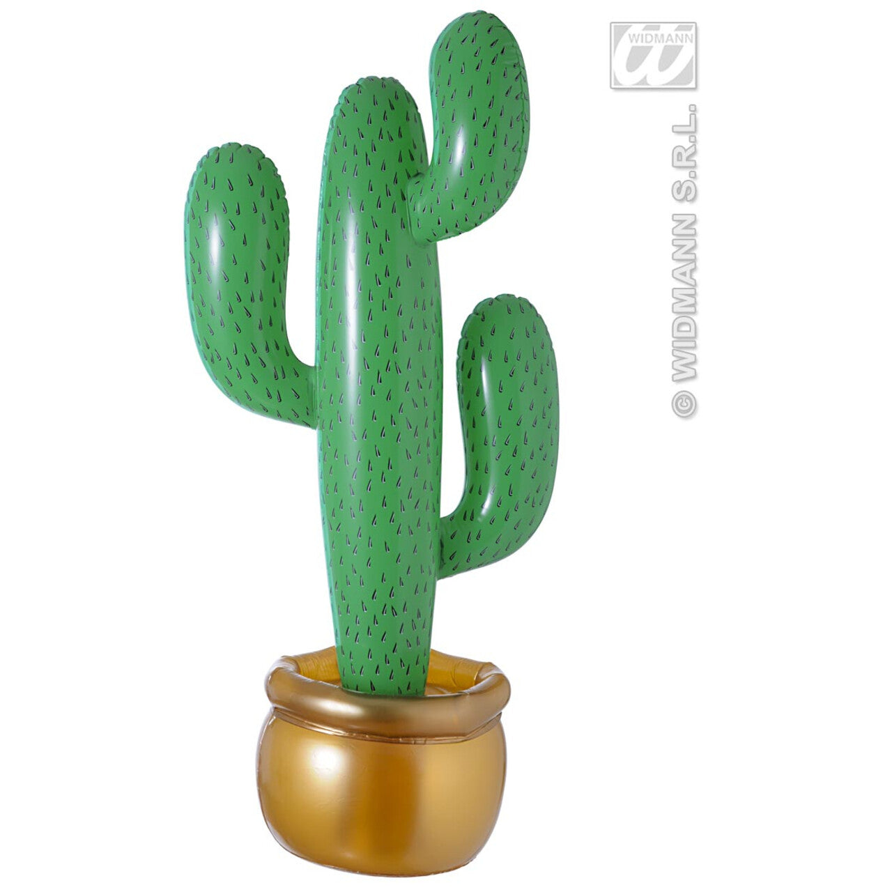Op deze afbeelding zie je een Decoratie, van het merk Widmann. Opblaasbare Cactus 90cm